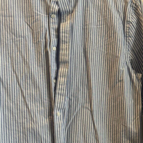 Tommy Hilfiger Shirt Men Size Medium Blue/White Slim Fit Long Sleeve Button Down - Picture 4 of 5